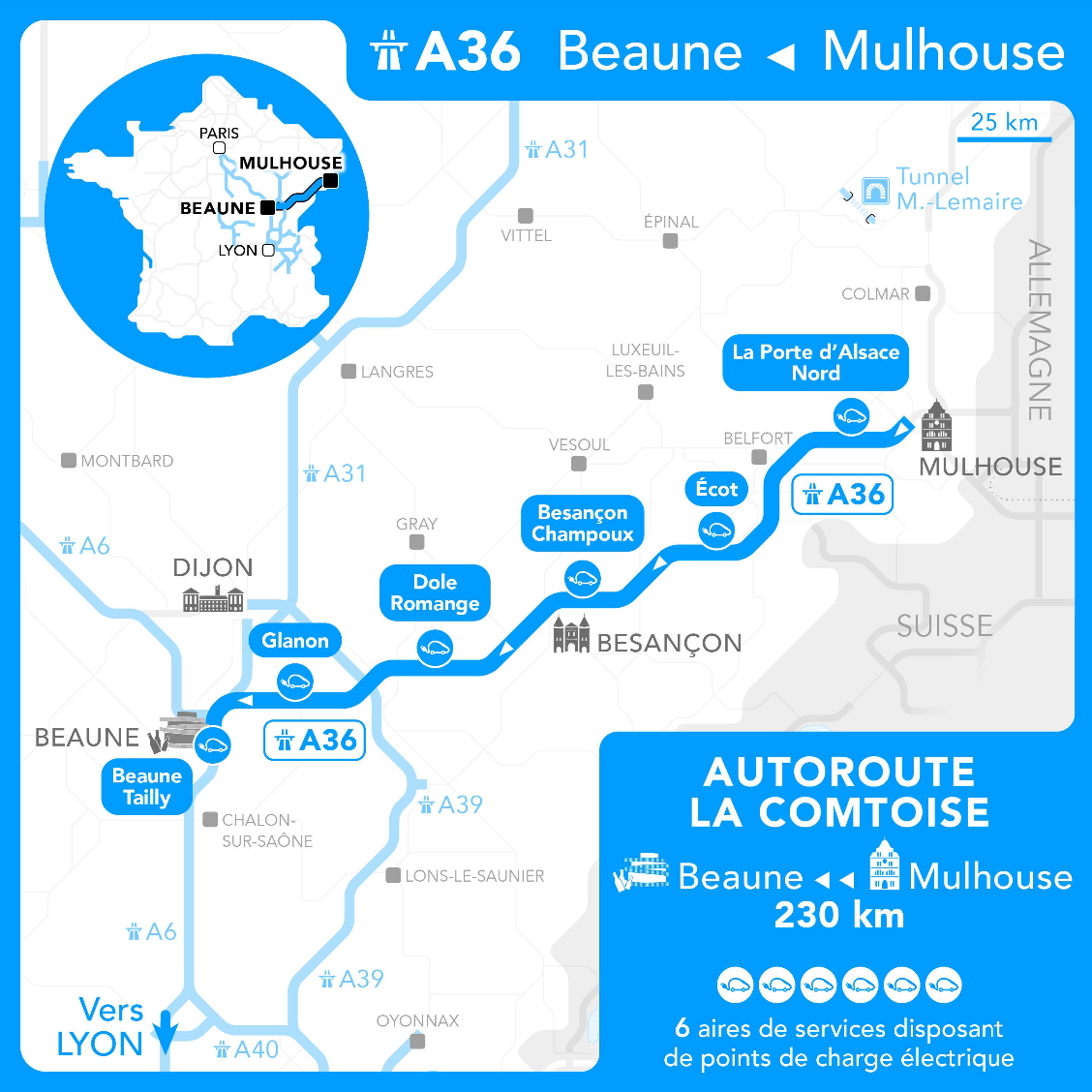 De Beaune à Mulhouse par l'A31