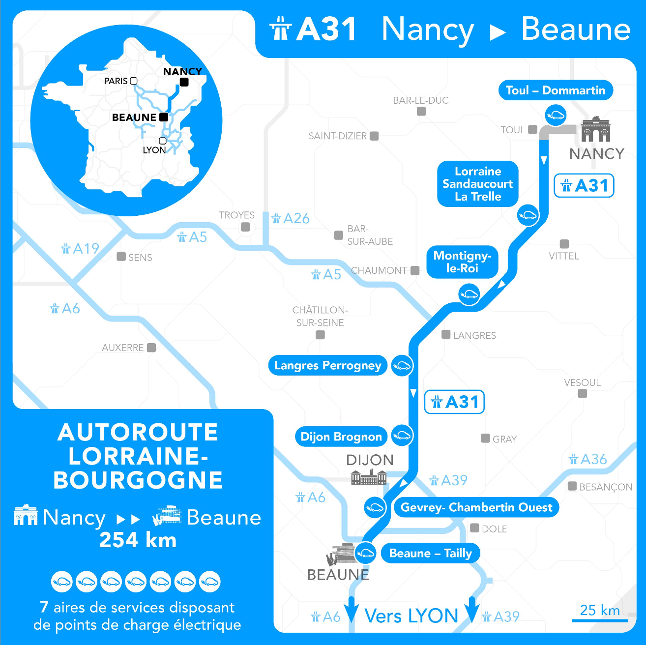 De Nancy à Beaune par l'A36